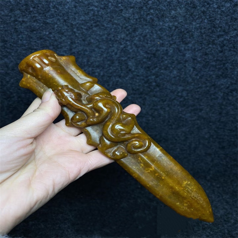 Vintage Collectible Ornaments - 中国コレクション アンティーク工芸品 翡翠彫刻 休玉 古翡翠 吉祥獣