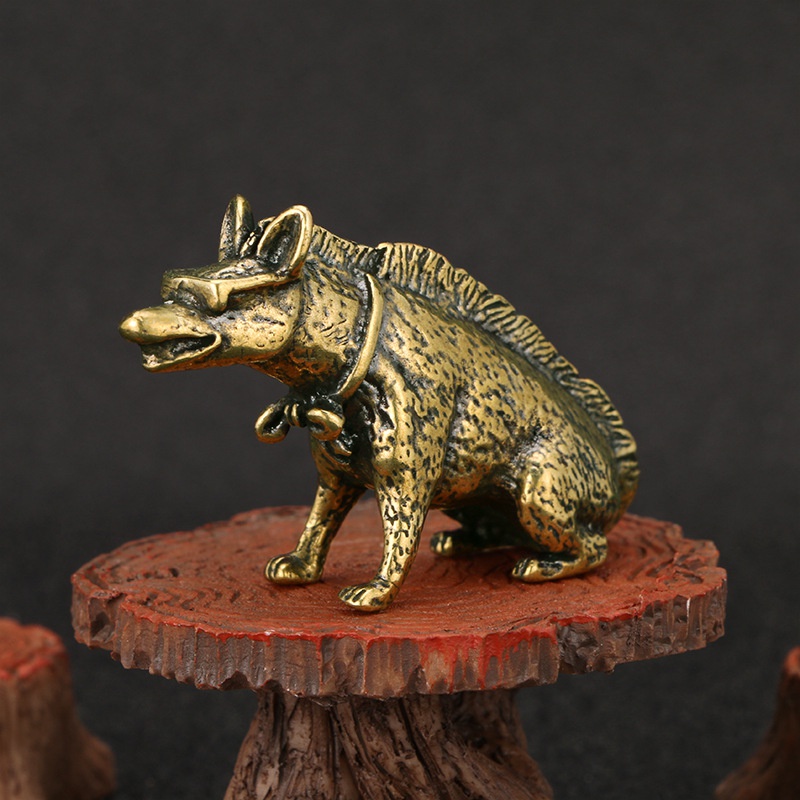Vintage Collectible Ornaments - 真鍮製のヒヤエニデ目付き像ミニチュア置物デスクトップ装飾品ヴィンテージホームデコレーションアクセサリー工芸品コレクション