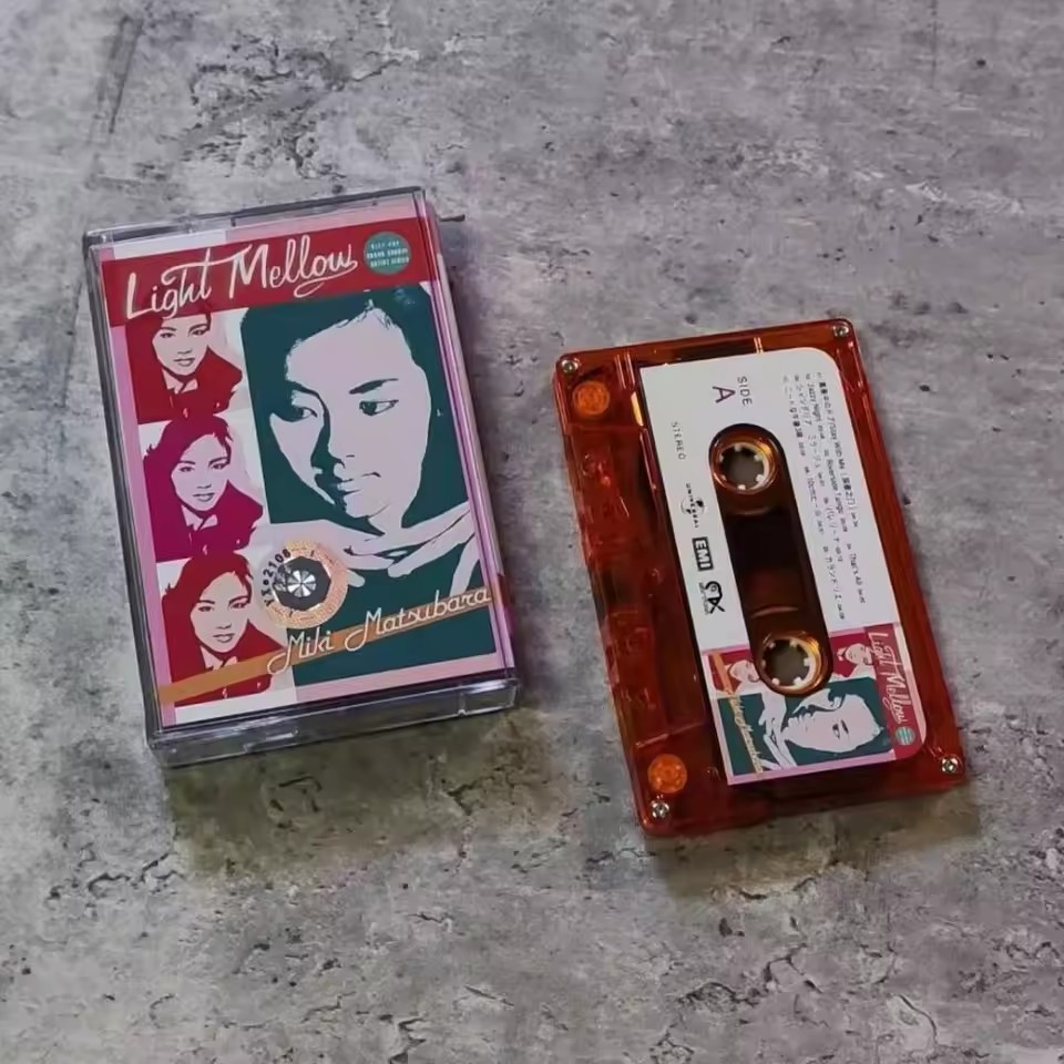 Vintage Collector - 松原美紀「ライト・メロウ」セレクテッド・アルバム、カセットテープ、ヴィンテージレコーダー、新品未開封、コレクション用。