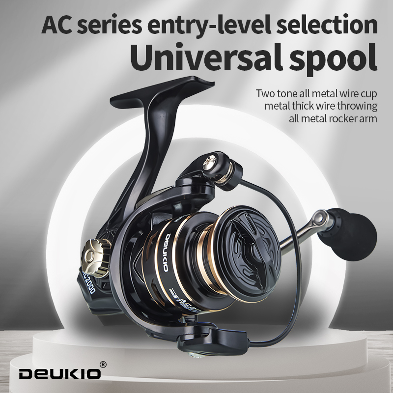 Developing Tank Reel - Deukio-金属スプールハンドル付きスピニングリール,フィッシングコイルホイール,最大抗力8kg, 5.2:1,コイ,新品