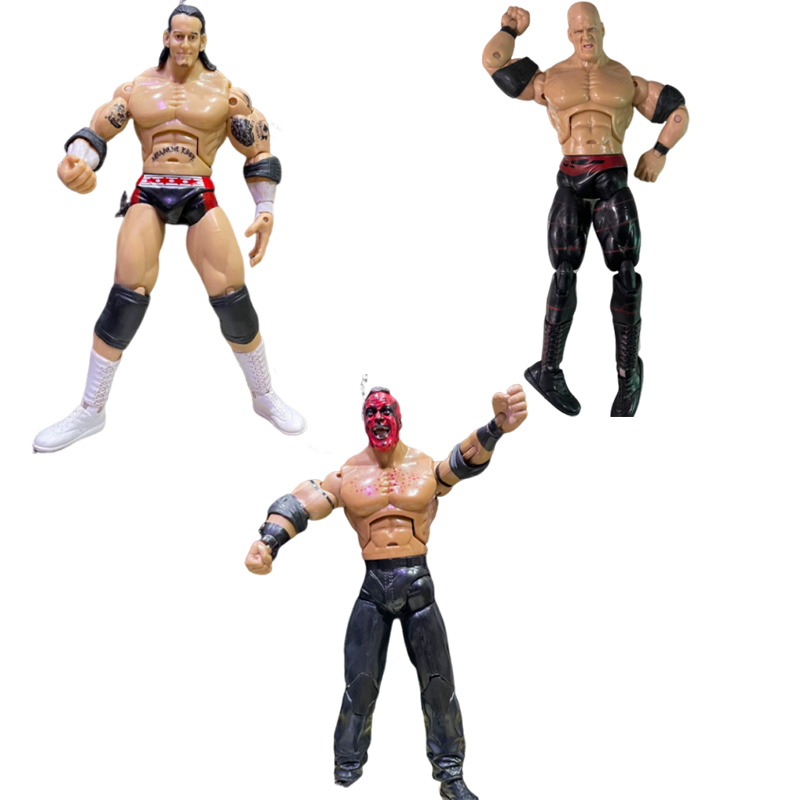 Collectible Vintage Matches - WE WRESTLERS アンダーテイカー ジョン・シナ バティスタ 関節アクションフィギュア