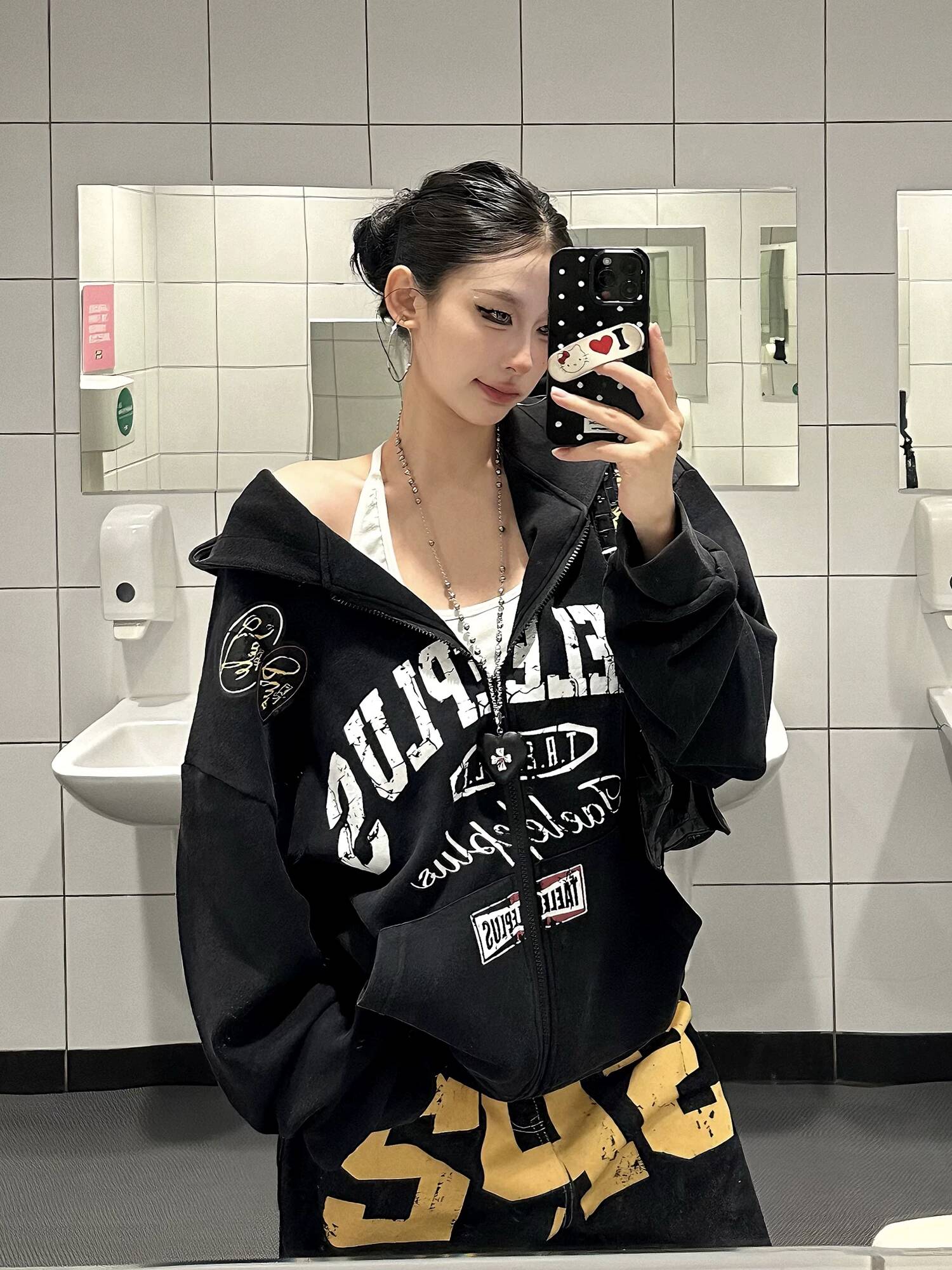 Vintage Zip Hoodie - Unsiex フード付きセーター 2026 秋ユニセックスヴィンテージレタープリントジップアップパーカーアメリカンルーズ巾着フード付きジャケットスウェットシャツ