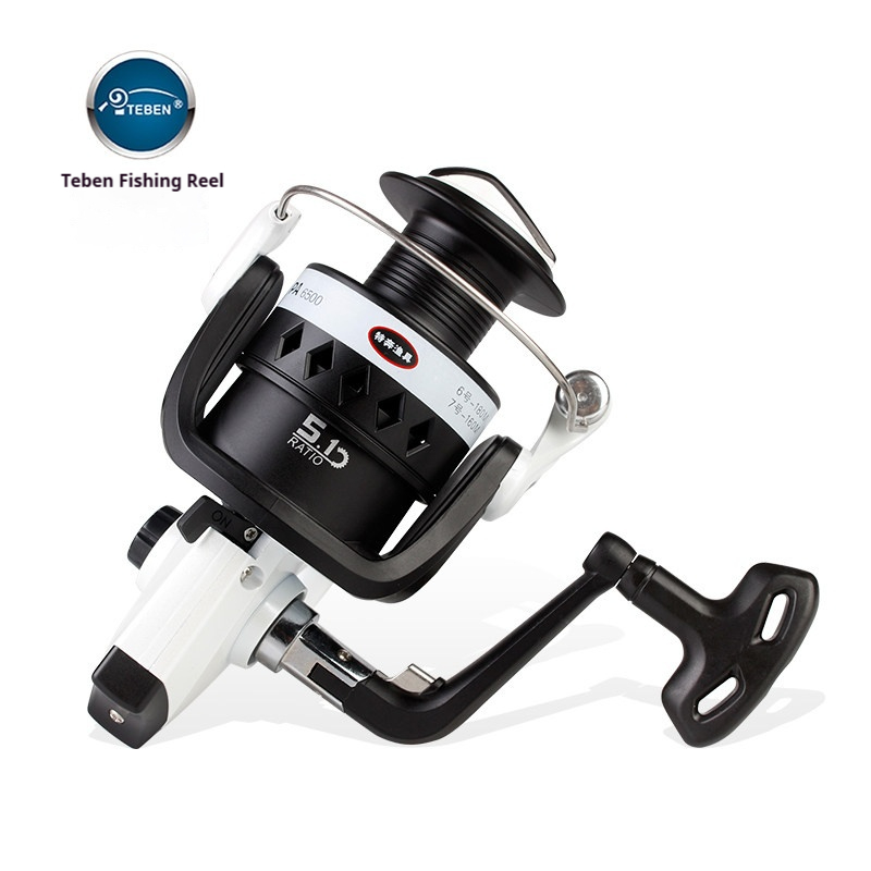 Developing Tank Reel - テベン PA 6500 スピニングリール。軽量プラスチック製スプール、金属製シャフト。ギア比は5.1:1。海水釣りやアウトドアでの釣りに最適。