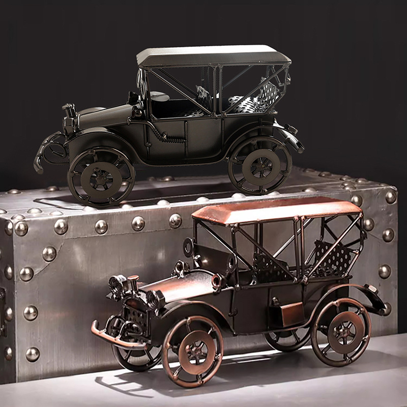 Vintage Collectible Ornaments - ヨーロッパスタイルのヴィンテージ合金古い車の模型装飾品クリエイティブ手作りミニチュア車両コレクションギフトおもちゃテーブル装飾