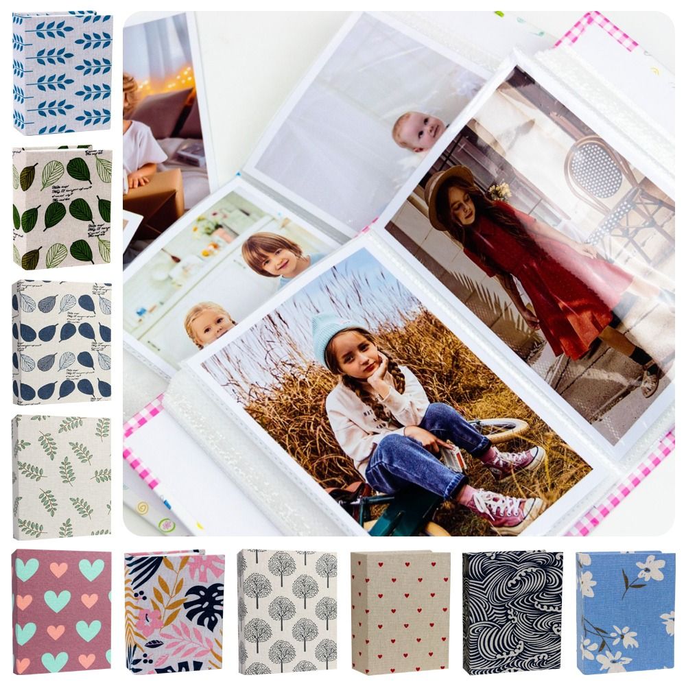Polaroid Photo Album - 100ポケットフォトアルバム リネンカバー 4x6インチ写真用 スリップイン式写真アルバム DIY書き込み可能小型スクラップブックアルバム