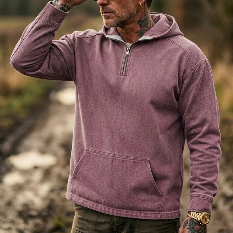 ヴィンテージ風メンズデニムパーカーポロシャツ、2026年春・ - Vintage Zip Hoodie のレビューと価格