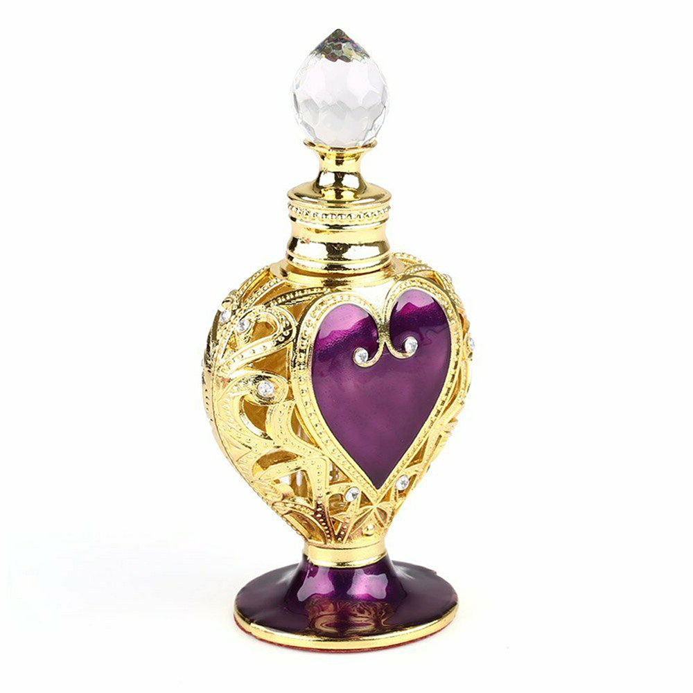 高級香水クリスタルボトルパープルハートクラウンヴィンテージゴ - Vintage Collectible Perfume Bottles のレビューと価格