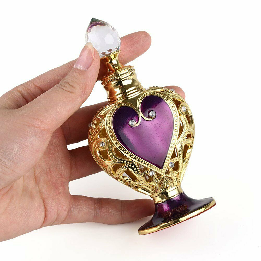 高級香水クリスタルボトルパープルハートクラウンヴィンテージゴ - Vintage Collectible Perfume Bottles のレビューと価格