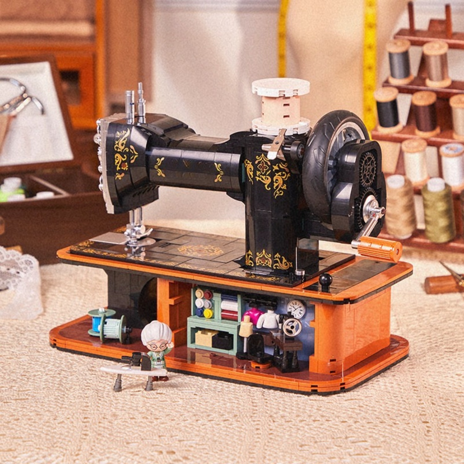ヴィンテージ手回しミシンブリックモデル、機能的なギア連動機構 - Vintage Collectible Shop のレビューと価格