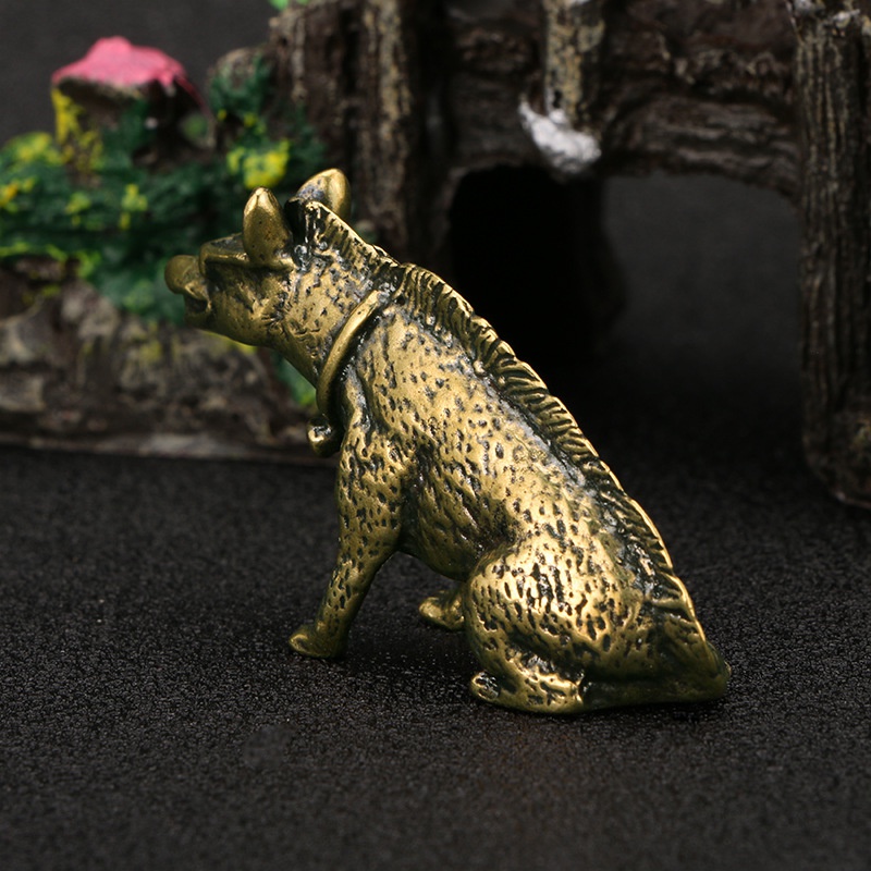 真鍮製のヒヤエニデ目付き像ミニチュア置物デスクトップ装飾品ヴ - Vintage Collectible Ornaments のレビューと価格