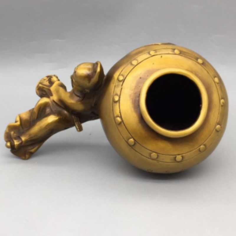 アンティーク真鍮製の李白「酔仙」像 - 真鍮製の香炉、筆洗、 - Collectible Vintage Wine のレビューと価格