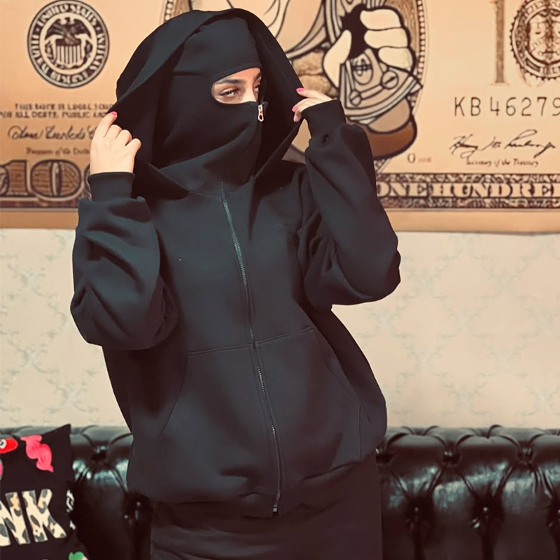 女性用フード付きスウェットシャツ,特大のフルジッパーフード付 - Vintage Zip Hoodie のレビューと価格