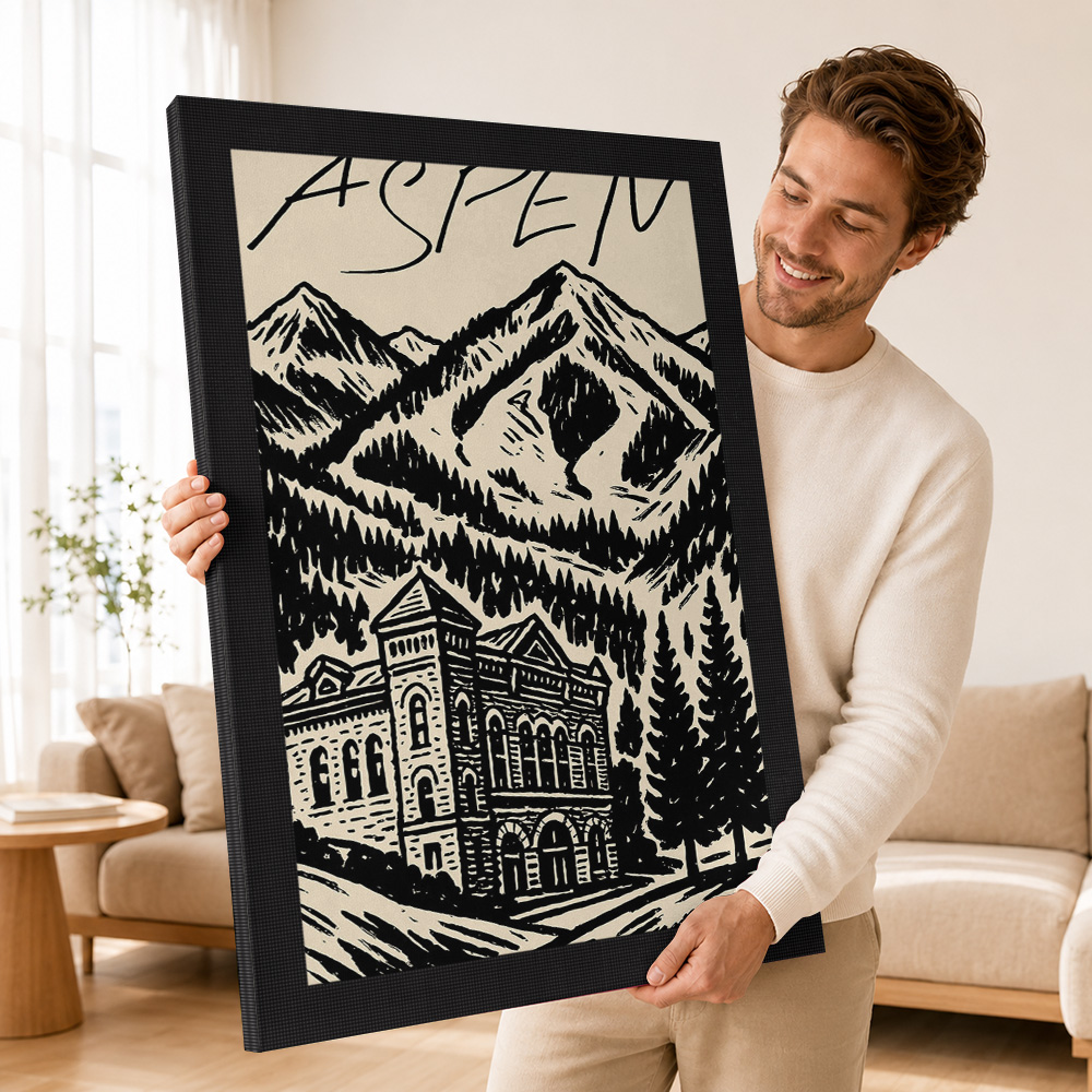 アスペン ヴィンテージ スキー キャンバスプリント ポスター - Vintage Collectible Posters のレビューと価格