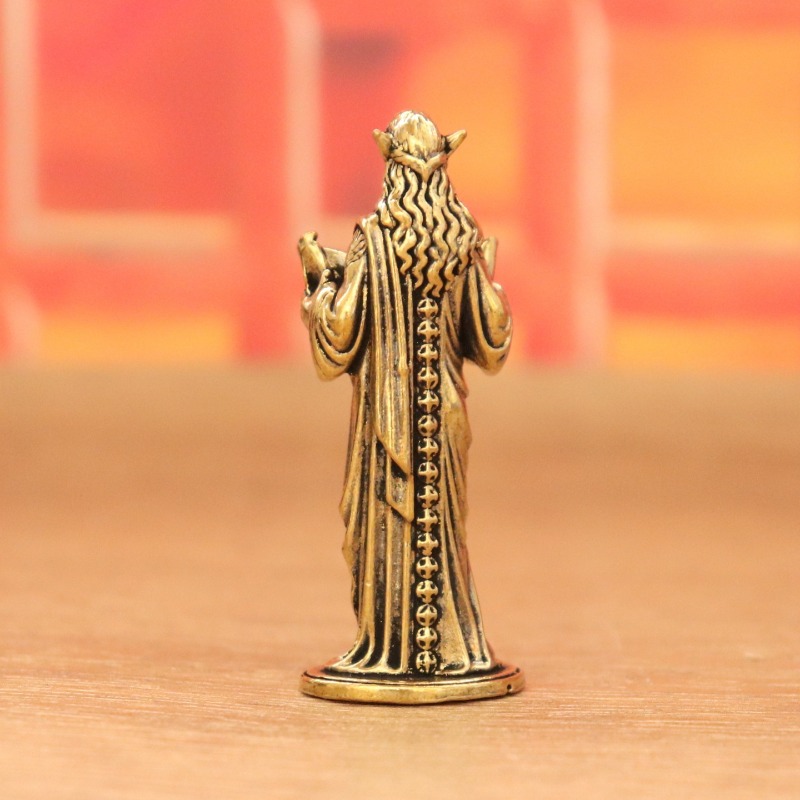 アンティーク調の真鍮製エルフの預言者像。星図の巻物を手にした - Vintage Collectible Ornaments のレビューと価格
