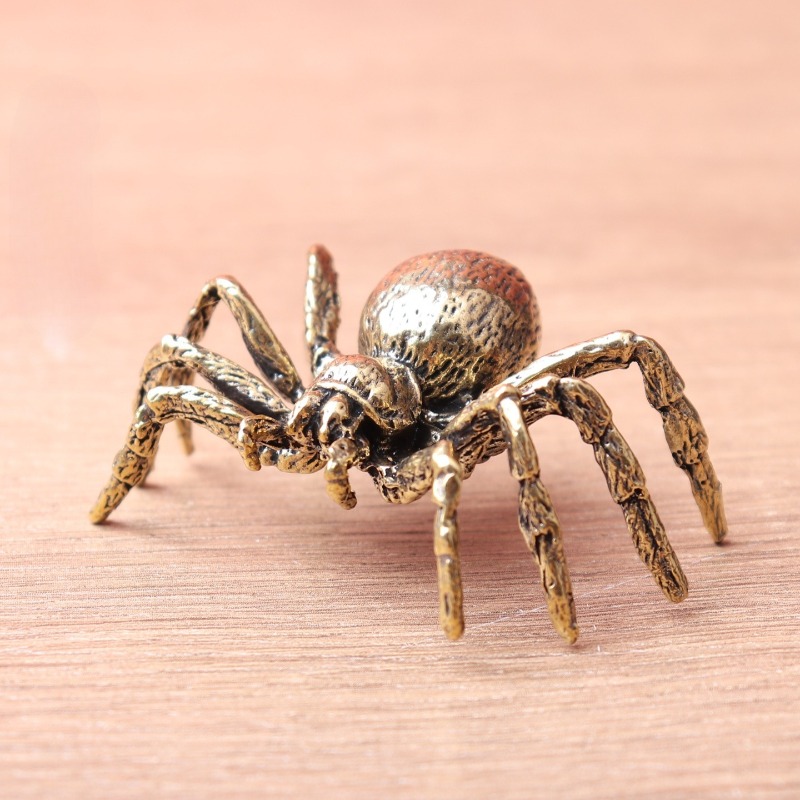 真鍮製の蜘蛛の置物、アンティーク調のブロンズ製蜘蛛の像、ミニ - Vintage Collectible Ornaments のレビューと価格