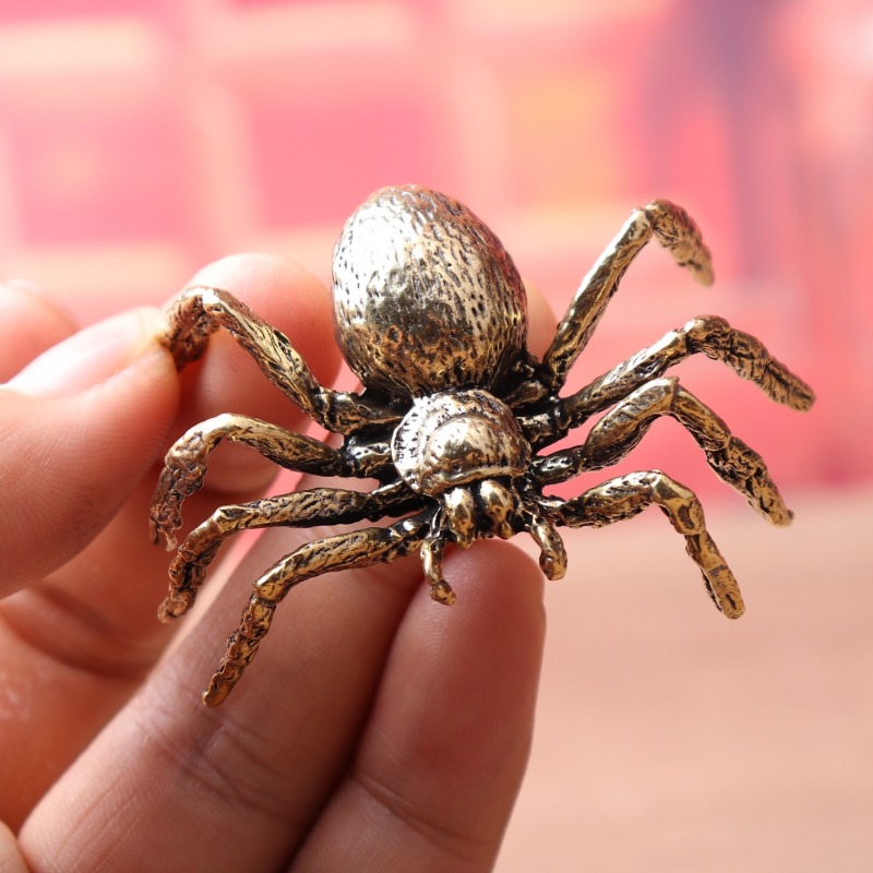 真鍮製の蜘蛛の置物、アンティーク調のブロンズ製蜘蛛の像、ミニ - Vintage Collectible Ornaments のレビューと価格