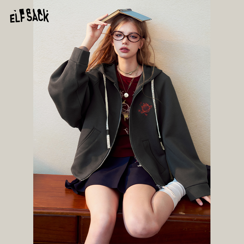 ELFSACK レディース ヴィンテージ風 ジップアップパー - Vintage Zip Hoodie のレビューと価格