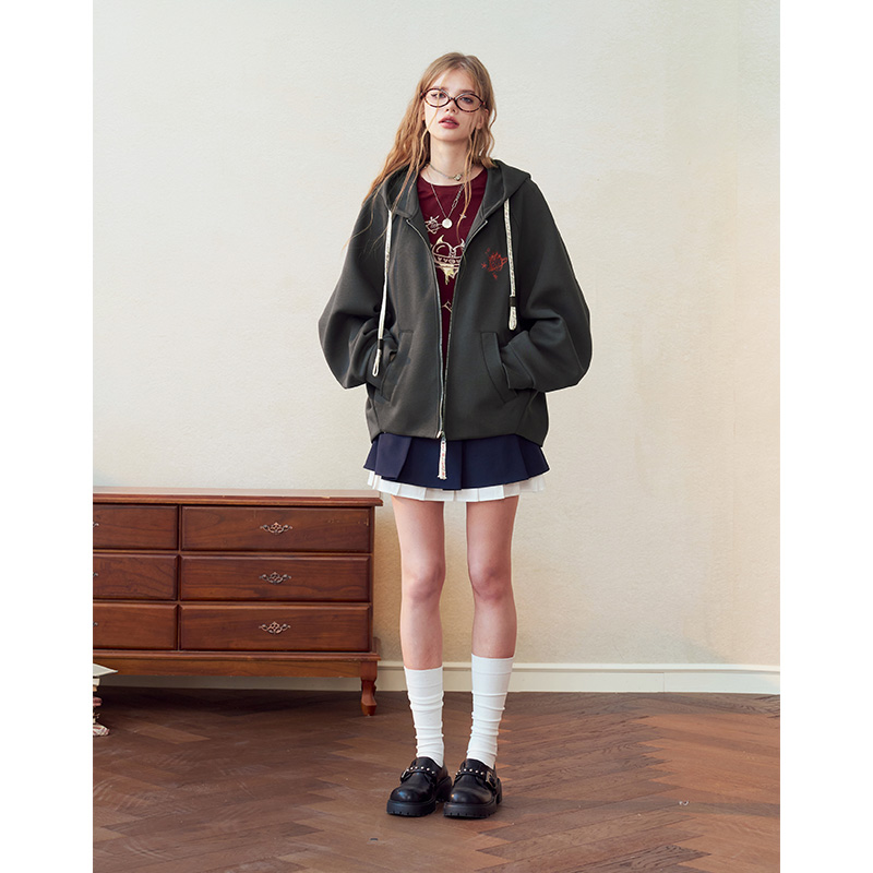 ELFSACK レディース ヴィンテージ風 ジップアップパー - Vintage Zip Hoodie のレビューと価格